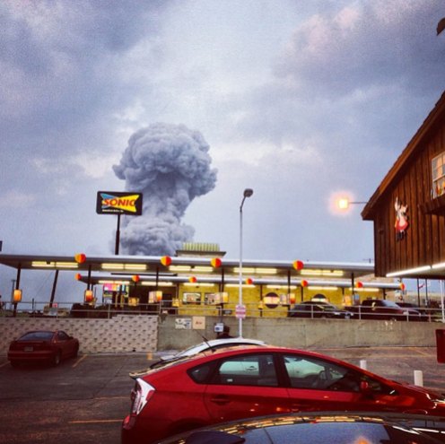 Andy Bartee's Instagram image of the explosion at a fertilizer plant in Texas has been published around the world. The photograph shows that you don't have to have expensive camera equipment to get a dramatic news photograph, you've got to be in the right place at the right time